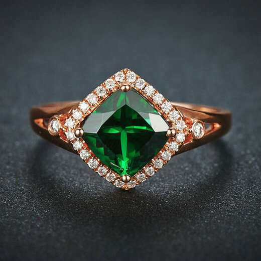 Lisa Wang's Lescreation 1.64 carat green tourmaline diamond ring 18K gold inlaid with colored gemstone women's ring colored gemstones 18K gold green tourmaline diamond ring