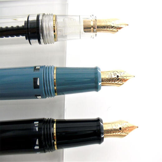 永生698透明示范活塞式14k金笔 005湖蓝六窗金夹14k金笔尖0.5 0.5mm
