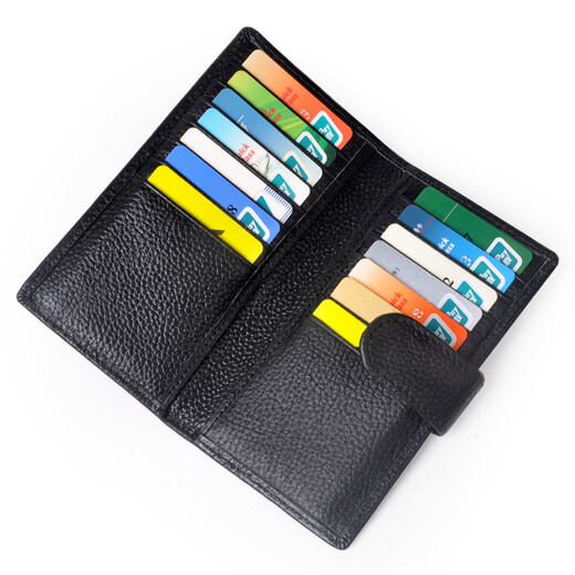 Yvongo card holder, business card holder, men's cowhide card holder, wallet, long card holder, genuine leather men's large capacity storage bank card holder new product
