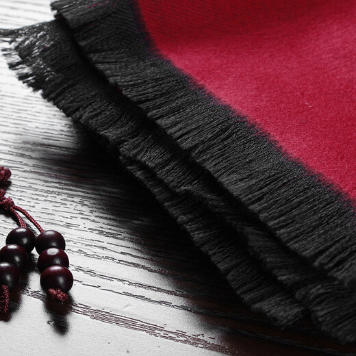 Sujin Chulan ethnic style men's red scarf birthday blessing word grandfather old lady Chinese banquet scarf autumn and winter blessing and longevity classic black