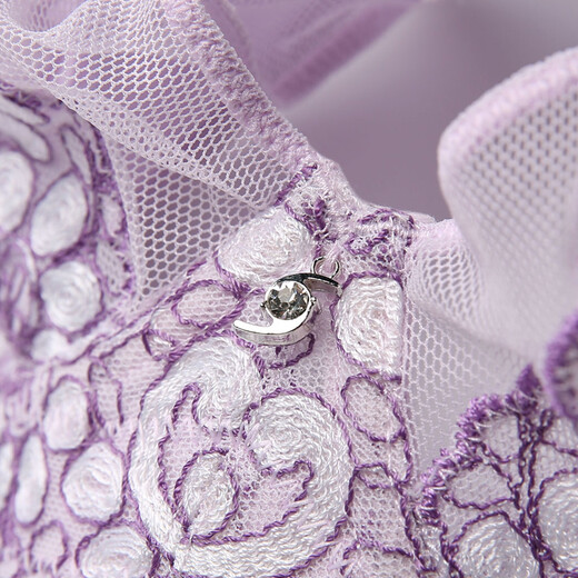Qianami 2305 large size thin push-up full cup sponge-free bra for women with large breasts and small underwear Violet C85