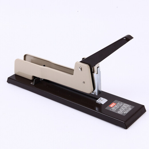 Japan Mex (MAX) heavy duty stapler long arm labor-saving thick layer stapler HD-12L/17 deep brown