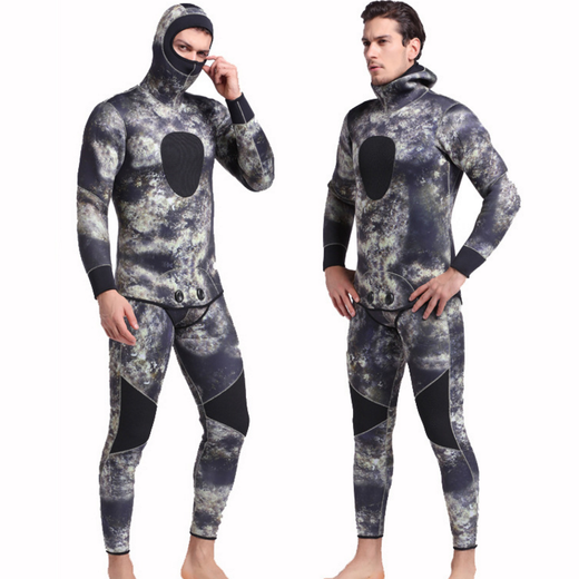 
Shark Bart (SBART) 3/5MM diving suit split thickened warmth and cold winter swimming sports surfing deep snorkeling anti-scratch jellyfish suit 1047 green leaf camouflage 3MM M