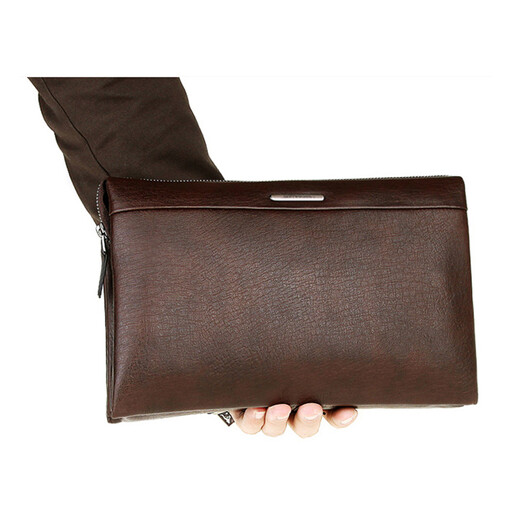 Sept Wolves Men's Men's Hands Full Cuir Clatest Brand Hands Sac à main Simple Pure Top Couche Cow Hide Multifonction Cuir souple Soft Taille 28,0 * 18,0 * 6,5 cm