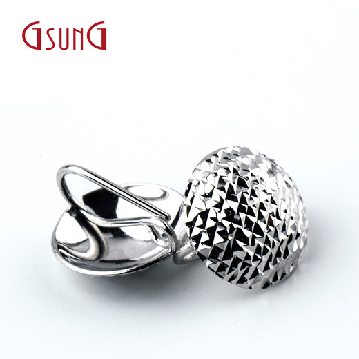GsunG platinum PT950 faceted earring bracts new shiny platinum ear hooks PED018 need to be customized square ear bracts 3.22-3.25g
