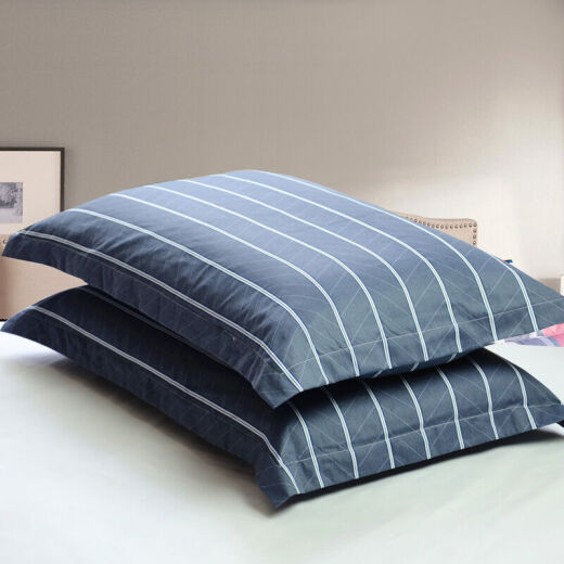 Jiuzhoulu pillowcase 48x74cm pure cotton one pair with two blue strips