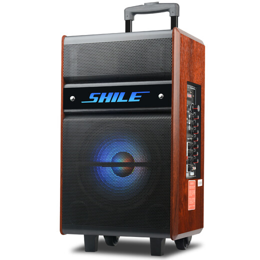 Shile (Shile) Shile Square Dance Audio Outdoor Bluetooth Tragbarer Holztrolley-Lautsprecher High-Power Mobile Card Player SD-3 10-Zoll-Trolley-Lautsprecher