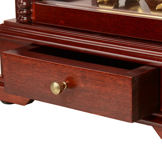 Hense mechanical solid wood table clock European classic retro table clock living room modern Chinese clock ornament table clock HD323 31-day movement