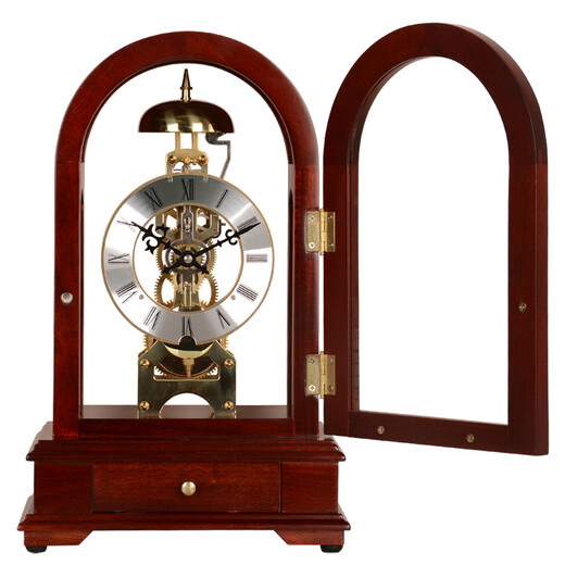 Hense mechanical solid wood table clock European classic retro table clock living room modern Chinese clock ornament table clock HD323 31-day movement