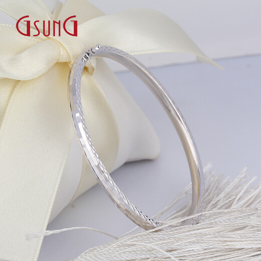 GsunG Platinum PT950 Women's Fashion Glossy Bracelet Multi-faceted Shiny Platinum Bracelet for Girlfriend Needs Customization Priced by Gram, Contact Before Buying