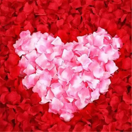 Kuayuan Wedding Supplies Wedding Room Decoration and Layout Simulated Fake Petals Wedding Layout Hand-Tossed Simulated Rose Spreading Petals Light Pink Petals (120 Pieces)