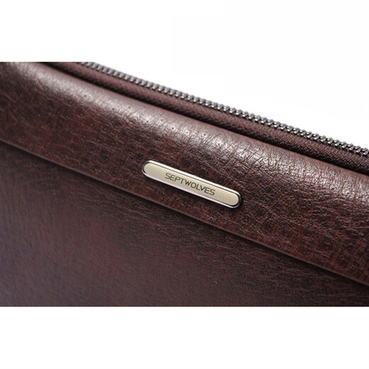 Sept Wolves Men's Men's Hands Full Cuir Clatest Brand Hands Sac à main Simple Pure Top Couche Cow Hide Multifonction Cuir souple Soft Taille 28,0 * 18,0 * 6,5 cm