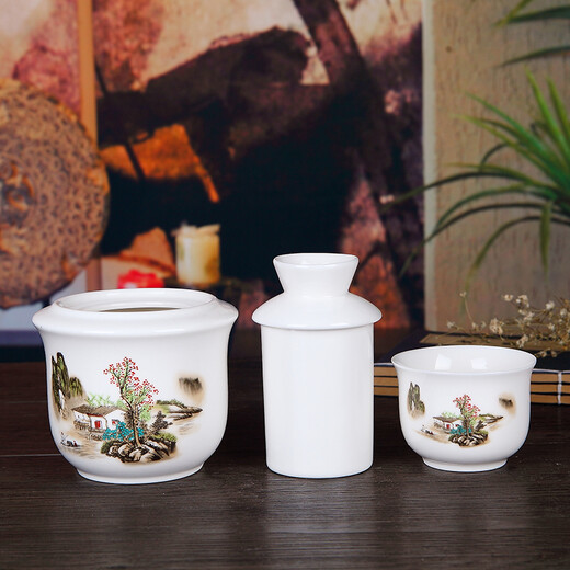 Shengtianxia Jingdezhen Ceramic Wine Set Half Jin Jin is equal to 0.5 kg, packed with wine jug, warm wine, heated wine jug, wine cup, yellow wine warmer, white wine jug, Qingshan Mangrove - Wine Warmer - Half Jin, equal to 0.5 kg, packed