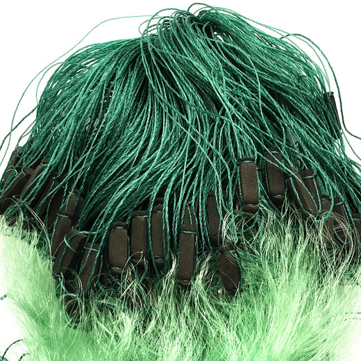 Huaiyu 1.5-3 meters high soft green silk net three-layer wire net fishing net sinking net three-layer net fish net 1.5 meters 3.5 fingers 100 meters green silk three-layer net