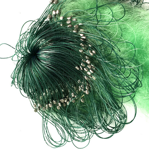 Huaiyu 1.5-3 meters high soft green silk net three-layer wire net fishing net sinking net three-layer net fish net 1.5 meters 3.5 fingers 100 meters green silk three-layer net