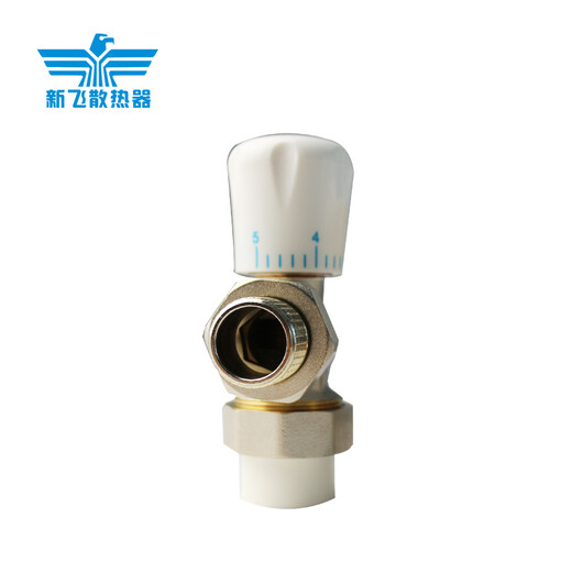 Xinfei radiator copper-aluminum composite steel bathroom basket heating valve pure copper 6-point control valve angle valve 25mm diameter
