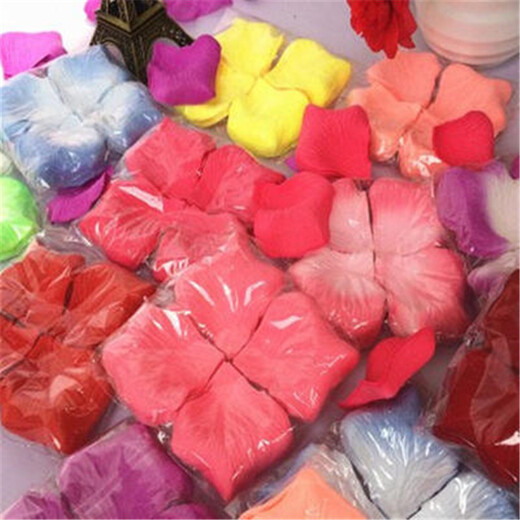 Kuayuan Wedding Supplies Wedding Room Decoration and Layout Simulated Fake Petals Wedding Layout Hand-Tossed Simulated Rose Spreading Petals Light Pink Petals (120 Pieces)