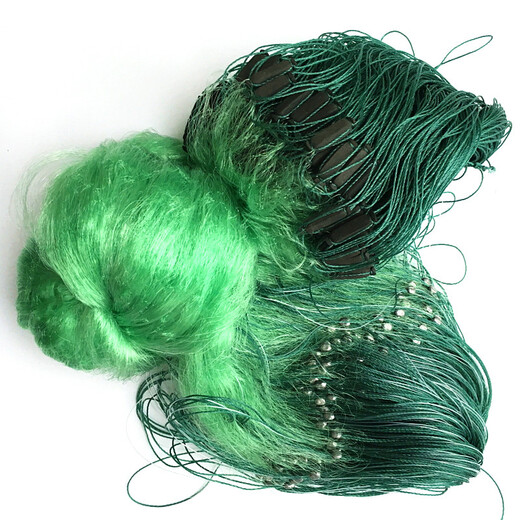 Huaiyu 1.5-3 meters high soft green silk net three-layer wire net fishing net sinking net three-layer net fish net 1.5 meters 3.5 fingers 100 meters green silk three-layer net
