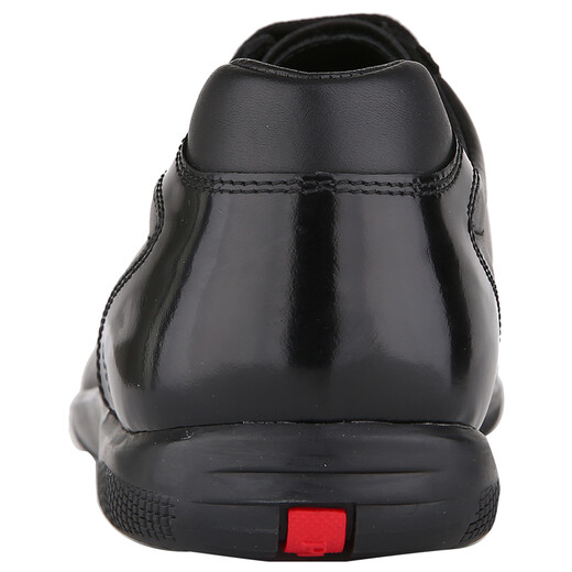 PRADA Men's PLUME SPAZZOLA Series Black Cowhide Casual Shoes 4E2439 OY5 F0002 Size 7.5/41.5