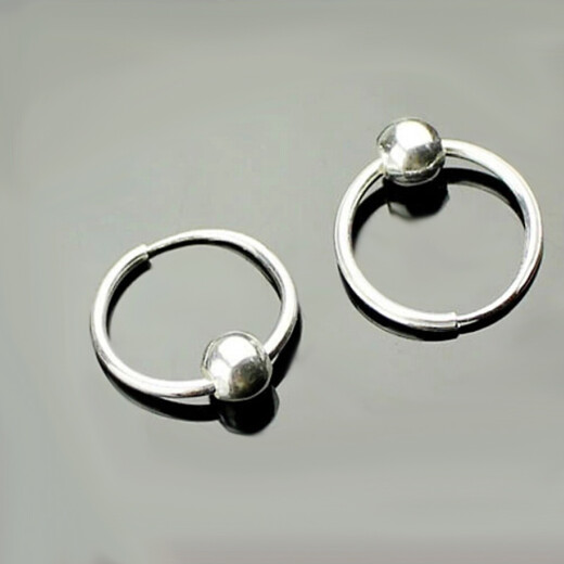 Zhizhen Yinlou 99 Pure Silver Earrings and Earrings for Girls, Fashionable Transfer Bead Earrings, Korean Style Earrings, Earrings, Silver Jewelry, One Pair of Frosted Bead Earrings + Free Pair of Earrings