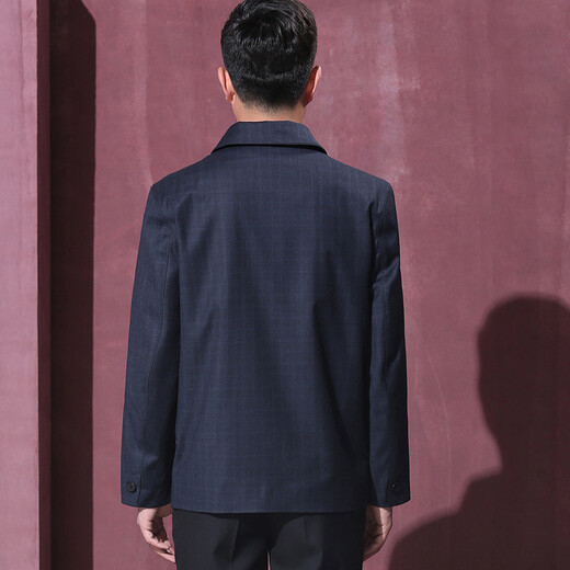 Hongdu Jacket Men's Jacket Thin Wool Lapel Middle-aged and Elderly Men's Spring and Autumn Style Large Size JN3072-1 180/96XL