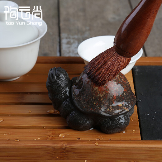 Tao Yunshang Yixing purple clay tea pet ornaments Handmade exquisite purple clay general turtle tea table ornaments tea play Kung Fu tea set accessories General turtle-tea pet ornaments