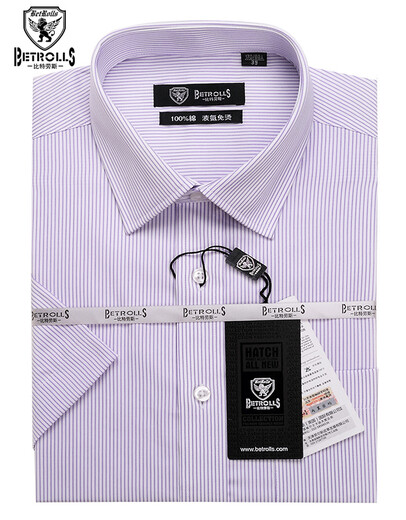 BETROLLS (BETROLLS) men's summer pure cotton short-sleeved shirt men's half-sleeved business casual non-iron shirt cotton 9905 41