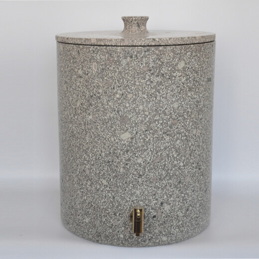 Mingquan special grade stone tank medical stone water tank bucket natural stone raw stone mineralized water dispenser whole stone storage water purification spring device 10 liters with wooden frame