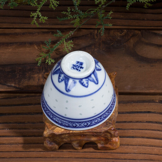 LICHENLICHEN Jingdezhen ceramic tea cup wine glass water cup blue and white exquisite porcelain old-fashioned 80ml thickened two-cylinder cup 1 piece