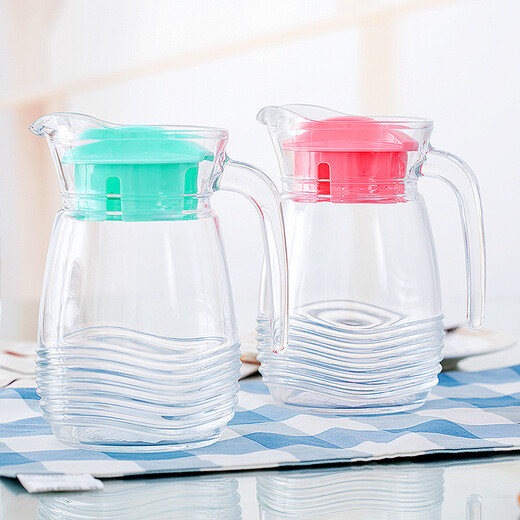 Luminarc L4075 coastline kettle 1L (mint green) lead-free heat-resistant glass cold kettle cold water cup tie kettle juice kettle large capacity tea kettle