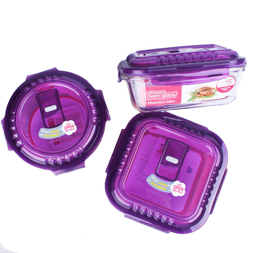 Lock and Lock breathable heat-resistant glass crisper microwave lunch box sealed lunch box lunch box instant noodle bowl 650ml