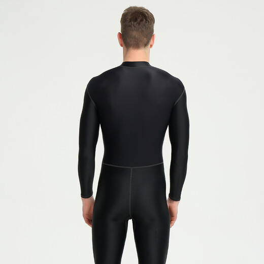 XUANHAI one-piece swimsuit men's long-sleeved trousers full-body sun protection quick-drying surfing and drifting wetsuit men's swimsuit suit camouflage black XL
