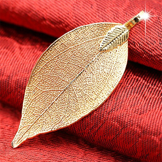 Zhennuo gold-plated leaf pendant, gold leaf couple, Korean style jewelry pendant, gold branch and jade leaf necklace, gift for mother, girlfriend