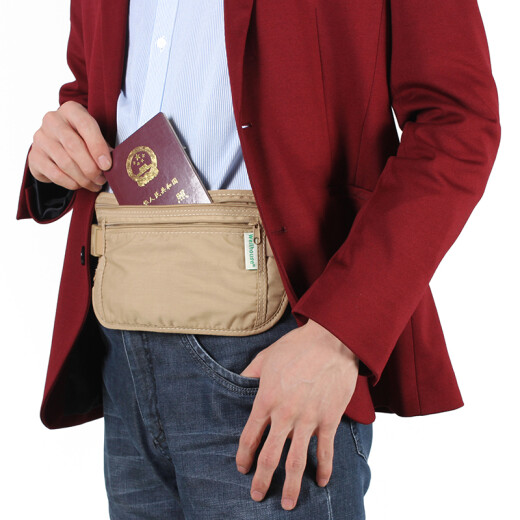 Bolsa de cintura íntima de Wellhouse, bolsa de certificado antirrobo para hombres y mujeres viajando al extranjero, facturas portátiles y almacenamiento de teléfonos móviles, color de albaricoque L estilo