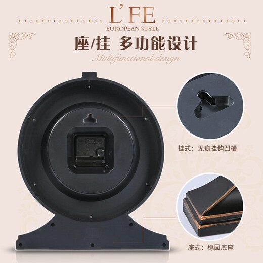 Compas Wall Clock Classical European Table Clock Retro Living Room Decoration Table Clock Creative Bedroom Bedside Clock Quartz Clock 3020 Digital Ivory White