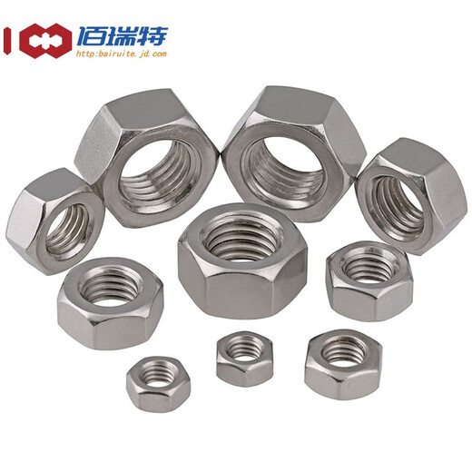 316/304 stainless steel hexagonal nut complete set hexagonal nut screw cap bolt screw nut DIN934 M4 100 pieces 304 coarse thread
