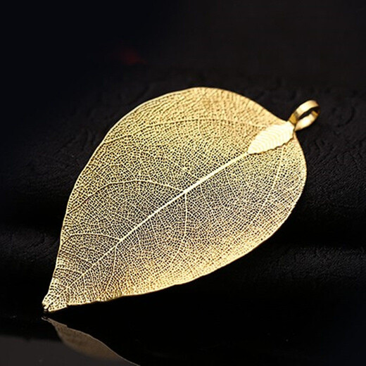 Zhennuo gold-plated leaf pendant, gold leaf couple, Korean style jewelry pendant, gold branch and jade leaf necklace, gift for mother, girlfriend