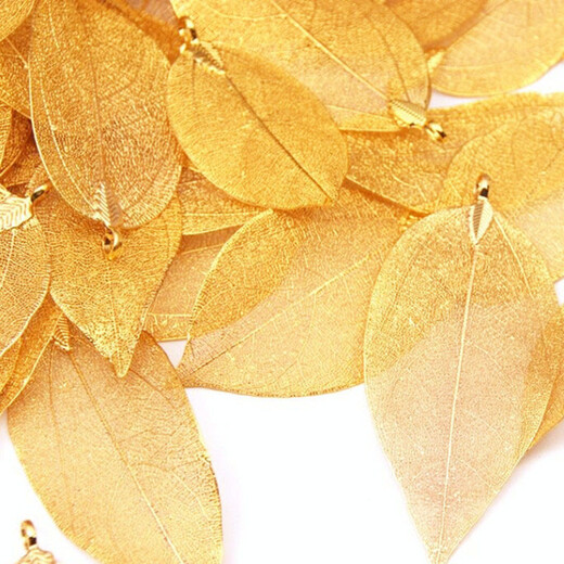 Zhennuo gold-plated leaf pendant, gold leaf couple, Korean style jewelry pendant, gold branch and jade leaf necklace, gift for mother, girlfriend
