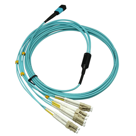 APESD MPO光纤跳线MPO/LC/FC1分8芯12芯24芯OM3/OM4万兆多模40G100G光模块集束光纤线MPO跳线兼容MTP MPO-LC 8芯OM3 1米
