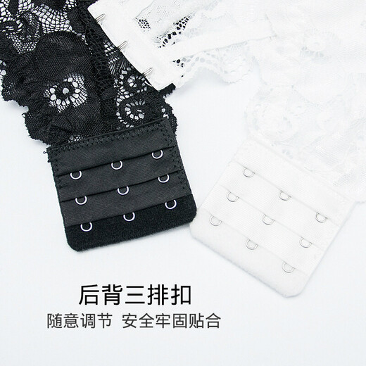 Lingdeng tube top with padded lace strapless bra underwear naked breast sexy push-up short girl's bottoming vest two-piece (white + black) one size fits all Recommended weight 80-130 Jin Jin equals 0.5 kg