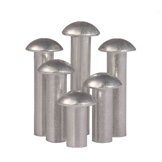 Halbrunde Kopf Aluminium Nieten Rundkopf Solid Niet Rundkappe Knock-out Aluminium Nieten Pilzkopfschild Nagel GB867 M2.5*4 [500 Kapseln]