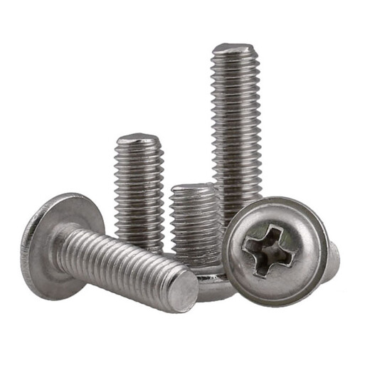 304 Edelstahlkreuzkreuzkopf mit Padschraube mit Medienschraube 316 Scheibenkopf mit Pad Bolt Din967 Runden Kopf mit Padschraube M4*50*8 [25 Stück] 304