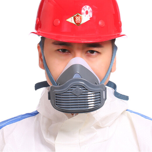 Tangfeng Silicone Masque à poussière industrielle Goute de poussière Décoration de charbon Mine Bood Travail Protection professionnelle Protection de travail Nettoyage Masque Masque Protection de poussière Masque Labour Protection du travail 1502 Masque en silicone bleu + 40 pièces KN95 Filtre Coton