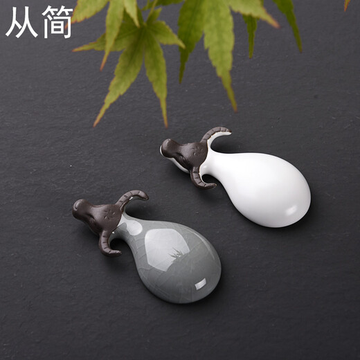 Simple calf tea pet ornaments can cultivate Zen mood, decorative tea toys, creative personalized handmade tea treasures, fortune-enhancing accessories, household kung fu tea sets, Ruyao little buffalo tea pet