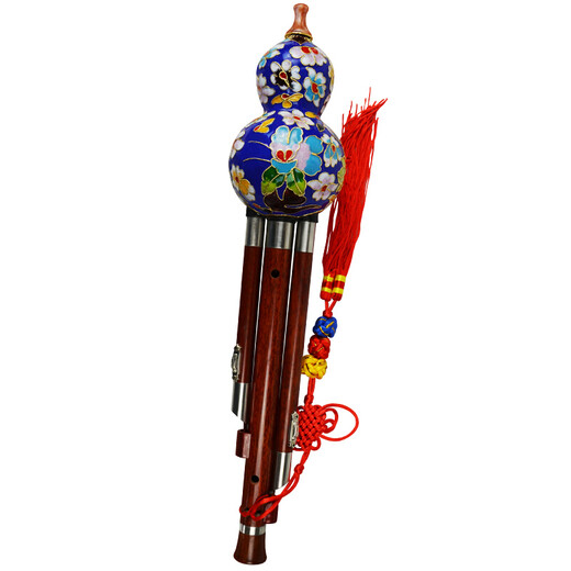 
Qibaoju Hulusi C-down B-tune Redwood Pipe Cloisonné Cloisonné Beginner Hulusi Musical Instruments C-tune