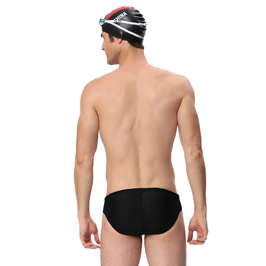 YINGFA Jungen Shorts, Racing Triangel Herren Badehose, Schwimmtrainingshose 9202A-1 Schwarz L (empfohlener Taillenumfang 68-73 cm)