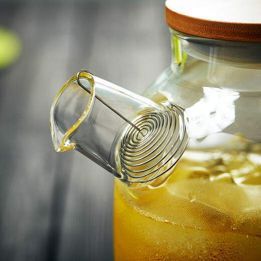 Mesni glass teapot, flower and fruit tea, cold drink, thickened heat-resistant kettle, household tea set, single pot (4-6 people) 1600ml