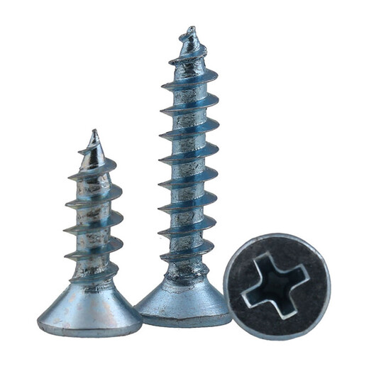Tornillo de auto-topo de Countersunk duro GB846 Coss plano Cross Autodelabla Azul Zinc Tornillo de madera chapada Ka Tornillo de dientes de madera M6*40 [50 Píldoras]
