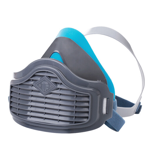 Tangfeng Silicone Masque à poussière industrielle Goute de poussière Décoration de charbon Mine Bood Travail Protection professionnelle Protection de travail Nettoyage Masque Masque Protection de poussière Masque Labour Protection du travail 1502 Masque en silicone bleu + 40 pièces KN95 Filtre Coton