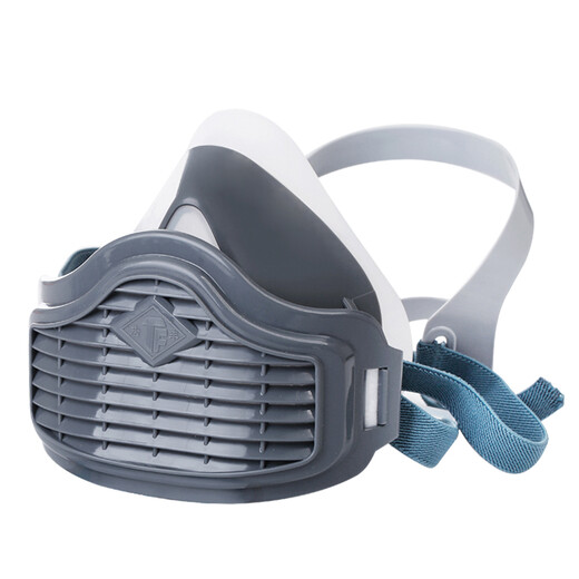 Tangfeng Silicone Masque à poussière industrielle Goute de poussière Décoration de charbon Mine Bood Travail Protection professionnelle Protection de travail Nettoyage Masque Masque Protection de poussière Masque Labour Protection du travail 1502 Masque en silicone bleu + 40 pièces KN95 Filtre Coton